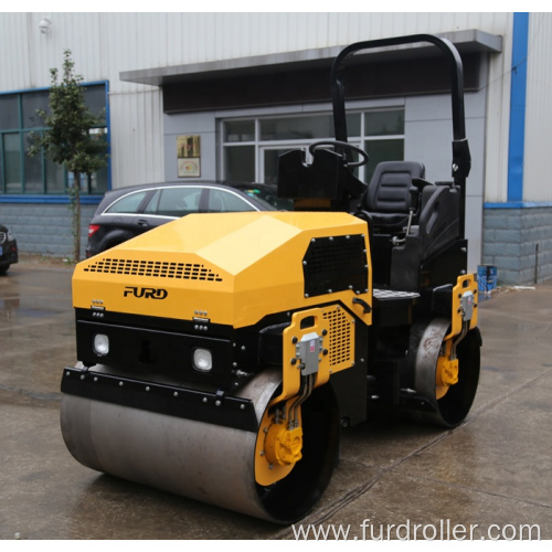 3Ton Seated Hydraulic Double Drum Small Mini Road Roller Compactor In Stock FYL-1200